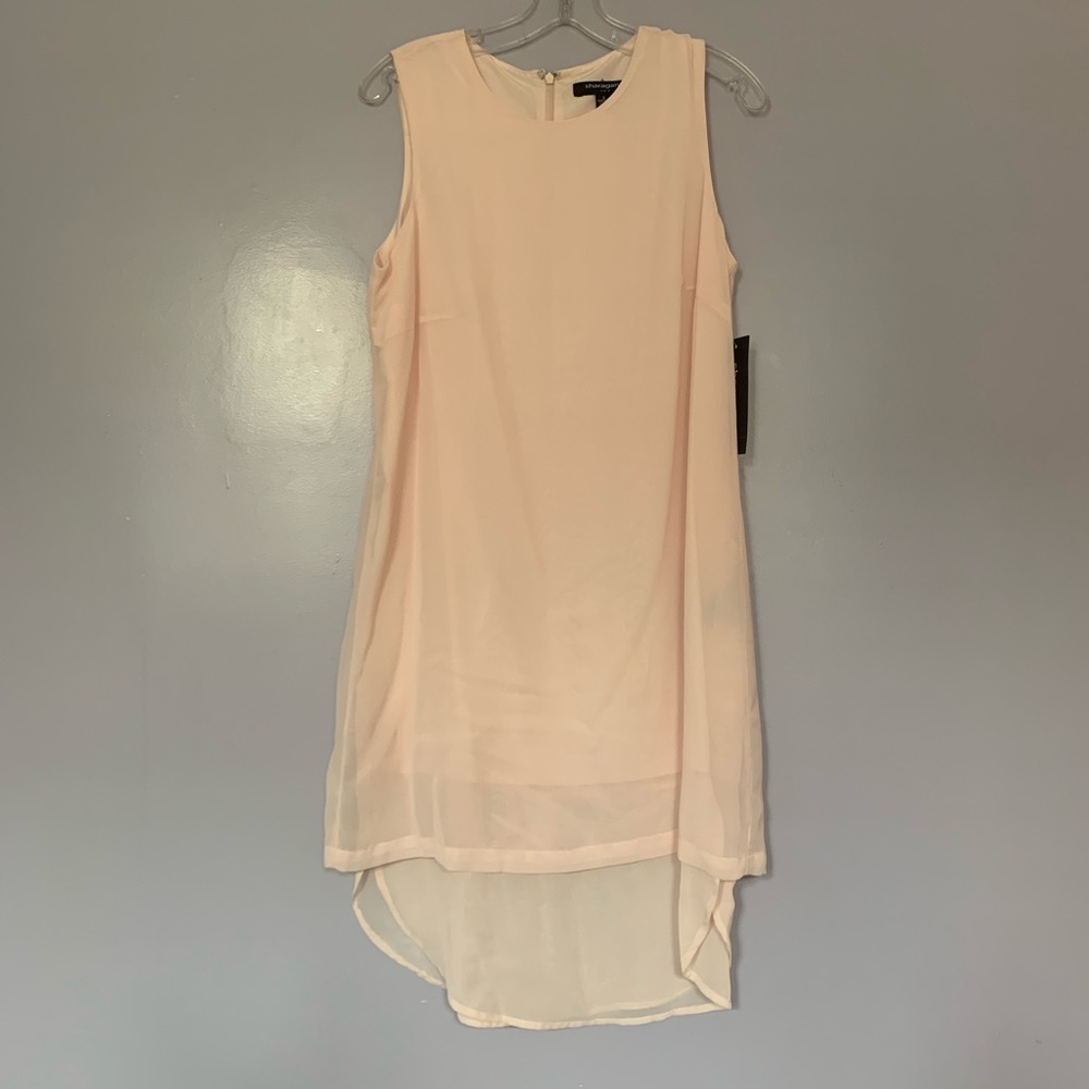 Sharagano Blush Layered Sheath Sleeveless Dress 8